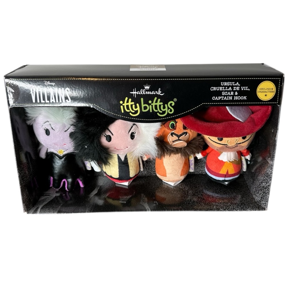 ITTY BITTYS HALLMARK Disney Villain Collector Set Of 4 Mini Stuffies
